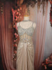 Champagne Beige Heavy Mirror and Beads Embroidered Design Shimmer Party Wear Corset Gown with Choker Dupatta