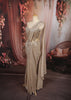 Champagne Beige Heavy Sequins Embroidered Design Sequins Ready to Wear Draped Saree with Matching Designer Corset Blouse