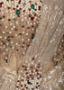 Champagne Beige Heavy Sequins Embroidered Design Sequins Ready to Wear Draped Saree with Matching Designer Corset Blouse