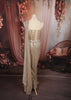 Champagne Beige Heavy Sequins Embroidered Design Sequins Ready to Wear Draped Saree with Matching Designer Corset Blouse