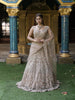 Champagne Beige Heavy Sequins and Beads Embroidered Design Net Mermaid Lehenga with Matching Dupatta