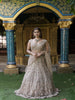 Champagne Beige Heavy Sequins and Beads Embroidered Design Net Mermaid Lehenga with Matching Dupatta