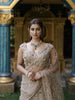 Champagne Beige Heavy Sequins and Beads Embroidered Design Net Mermaid Lehenga with Matching Dupatta
