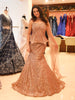 Champagne Beige Heavy Sequins and Beads Embroidered Design Net Mermaid Party Wear Lehenga