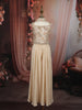Champagne Beige Heavy Sequins and Beads Embroidered Design Satin Kids Palazzo Suit with Choker  Dupatta