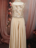 Champagne Beige Heavy Sequins and Beads Embroidered Design Satin Kids Palazzo Suit with Choker  Dupatta