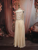 Champagne Beige Heavy Sequins and Beads Embroidered Design Satin Kids Palazzo Suit with Choker  Dupatta