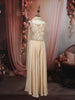 Champagne Beige Heavy Sequins and Beads Embroidered Design Satin Kids Palazzo Suit with Choker  Dupatta