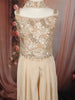 Champagne Beige Heavy Sequins and Beads Embroidered Design Satin Kids Palazzo Suit with Choker  Dupatta