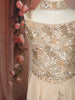 Champagne Beige Heavy Sequins and Beads Embroidered Design Satin Kids Palazzo Suit with Choker  Dupatta