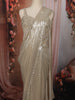 Champagne Beige Heavy Sequins and Beads Embroidered Design Sequins Ready To Wear Saree