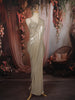 Champagne Beige Heavy Sequins and Beads Embroidered Design Sequins Ready To Wear Saree