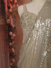 Champagne Beige Heavy Sequins and Beads Embroidered Design Sequins Ready To Wear Saree