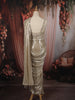 Champagne Beige Heavy Sequins and Beads Embroidered Design Sequins Ready To Wear Saree