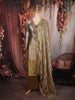 Champagne Beige Paisley Sequins and Beads Embroidered Design Tissue Silk Salwar Suit