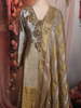 Champagne Beige Paisley Sequins and Beads Embroidered Design Tissue Silk Salwar Suit