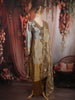 Champagne Beige Paisley Sequins and Beads Embroidered Design Tissue Silk Salwar Suit