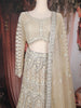 Champagne Beige Heavy Embellished Design Mermaid Net Lehenga With Dupatta