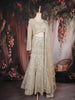 Champagne Beige Heavy Embellished Design Mermaid Net Lehenga With Dupatta