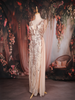 Champagne Beige Sequins Embroidered Mermaid Net Gown
