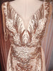 Champagne Beige Sequins Embroidered Mermaid Net Gown