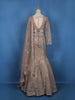 Champagne Beige Sequins Embroidered Mermaid Net Lehenga With Dupatta