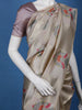 Champagne Beige floral Design Semi Tissue Saree - Diadem