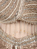 Champagne Bronze Heavy Beads Embroidered Design Sequins Party Wear Indo Western Lehenga Skirt Top with Full Beads Choker Dupatta