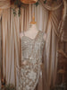 Champagne Bronze Heavy Sequins and Beads Embroidered Design Holographic Indo Western Lehenga with Draped Dupatta