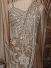 Champagne Bronze Heavy Sequins and Beads Embroidered Design Holographic Indo Western Lehenga with Draped Dupatta