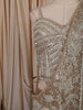 Champagne Bronze Heavy Sequins and Beads Embroidered Design Holographic Indo Western Lehenga with Draped Dupatta