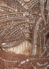 Champagne Bronze Heavy Sequins and Beads Embroidered Design Net Ready to Wear Draped Saree with Matching Designer Full Sleeve Blouse