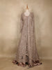 Champagne Brown Heavy Sequins and Beads Embroidered Net Gown with Dupatta