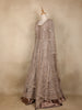 Champagne Brown Heavy Sequins and Beads Embroidered Net Gown with Dupatta