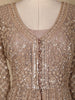 Champagne Brown Heavy Sequins and Beads Embroidered Net Gown with Dupatta