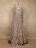 Champagne Brown Heavy Sequins and Beads Embroidered Net Gown with Dupatta
