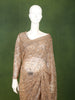 Champagne Gold All Over Heavy Sequins Embroidered Design Net Party Wear Saree with Matching Stitched Full Sleeve Designer Blouse