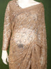 Champagne Gold All Over Heavy Sequins Embroidered Design Net Party Wear Saree with Matching Stitched Full Sleeve Designer Blouse