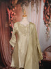 Champagne Gold Beads Embroidered Design Tissue Silk Straight Cut Salwar Suit with Matching Dupatta