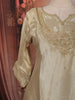 Champagne Gold Beads Embroidered Design Tissue Silk Straight Cut Salwar Suit with Matching Dupatta