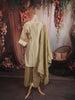 Champagne Gold Beads Embroidered Design Tissue Silk Straight Cut Salwar Suit with Matching Dupatta