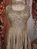 Champagne Gold Floral Sequins Embroidered Design Tissue Peplum Palazzo Suit with Dupatta