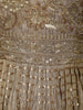 Champagne Gold Floral Sequins Embroidered Design Tissue Peplum Palazzo Suit with Dupatta