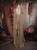 Champagne Gold Floral Sequins Embroidered Design Tissue Peplum Palazzo Suit with Dupatta