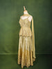 Champagne Gold Floral Sequins and Beads Embroidered Design Organza Fancy Wear Peplum Palazzo Suit  with Matching Choker Dupatta