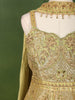 Champagne Gold Floral Sequins and Beads Embroidered Design Organza Fancy Wear Peplum Palazzo Suit  with Matching Choker Dupatta