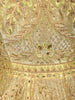 Champagne Gold Floral Sequins and Beads Embroidered Design Organza Fancy Wear Peplum Palazzo Suit  with Matching Choker Dupatta