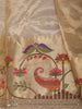 Champagne Gold Floral Vine Woven Design Pure Tissue Silk Fancy Saree with Sequins Border