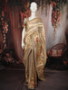 Champagne Gold Floral Vine Woven Design Pure Tissue Silk Fancy Saree with Sequins Border