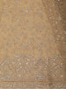 Champagne Gold Floral Vine Zari and Mirror Embroidered Design Georgette Fancy Saree with Designer Scarf